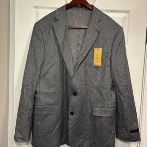 NWT Stafford Blazer Men Grey 50 R 100% Camel Hair Classic Blazer Old Money prep‎